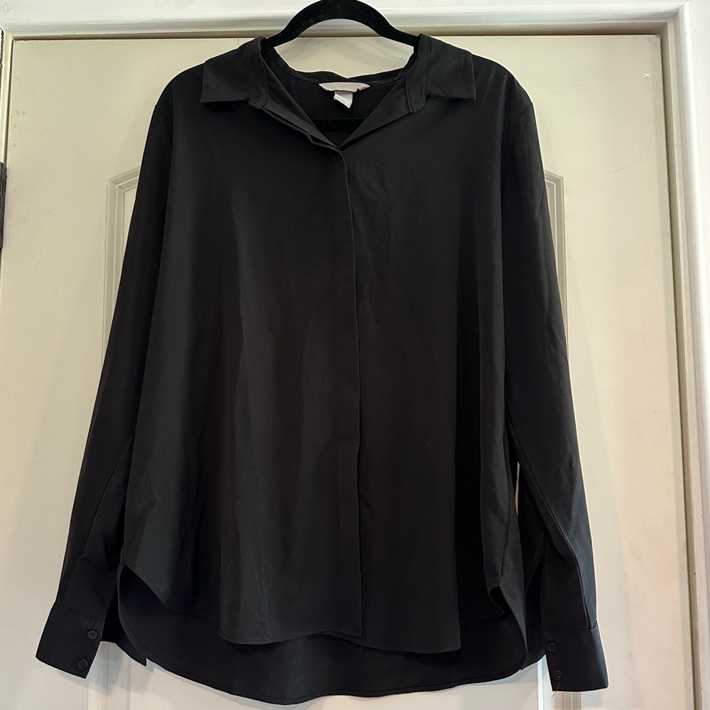 H&M button down black shirt, light weight fabric